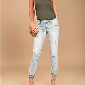 BLANK NYC light wash distressed skinny jeans